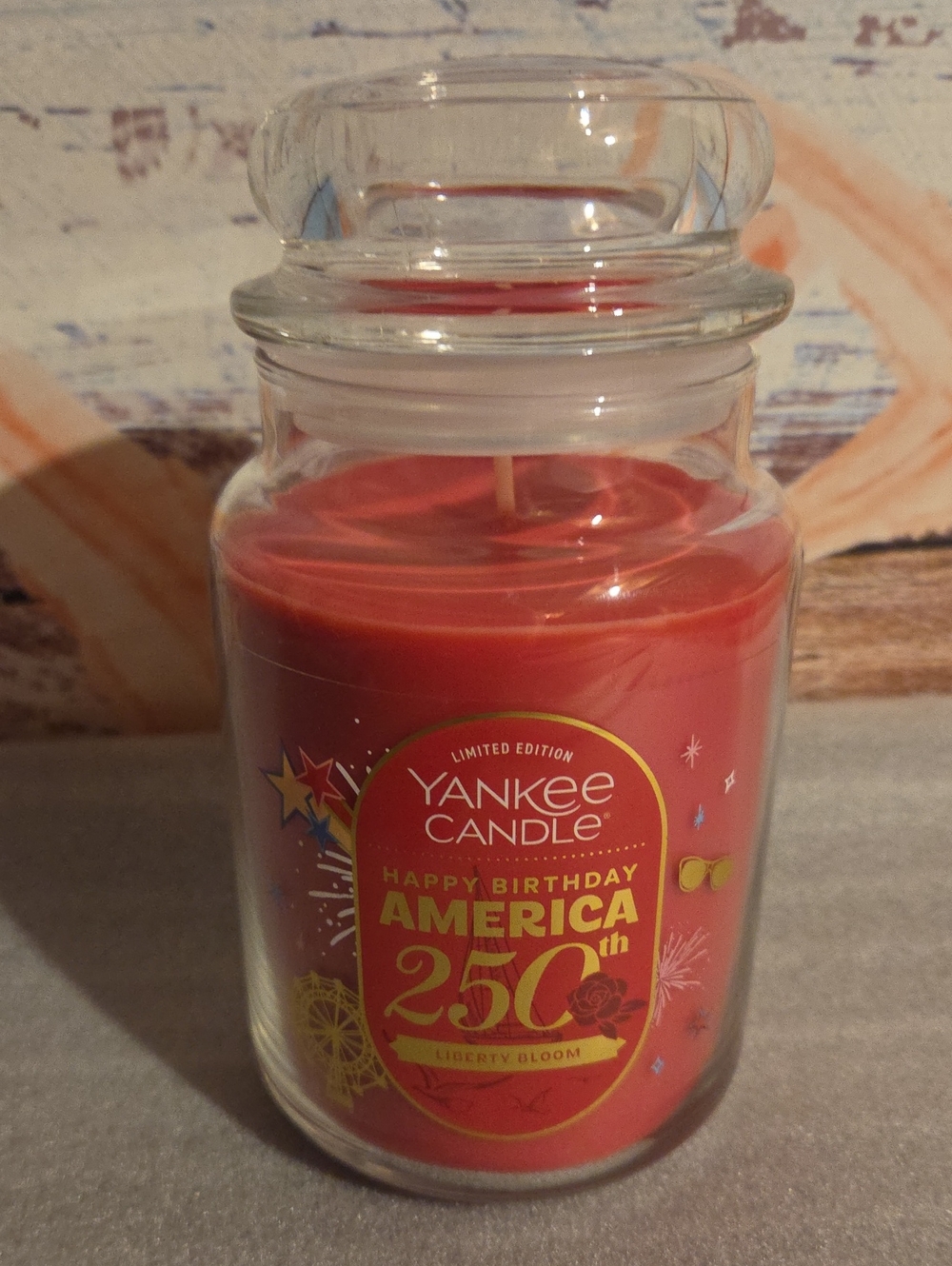 Yankee Candle Red Jar Liberty Bloom Celebration Candle Limited Edition
